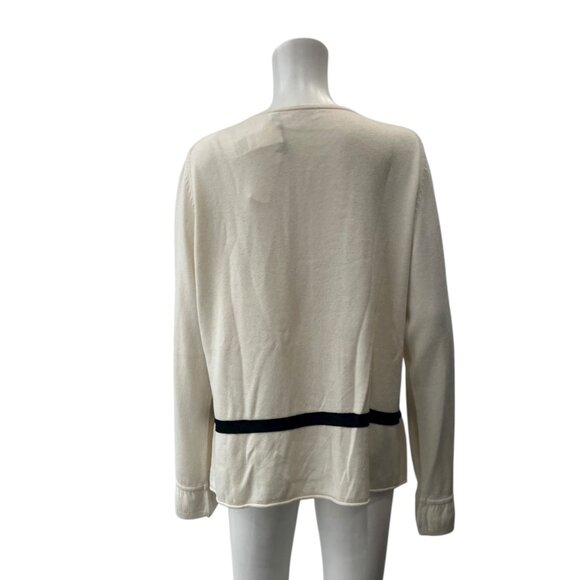 NWT Marina Rinaldi Ivory Knit Ruched Button Sweater Blouse Top size Large - Picture 5 of 8